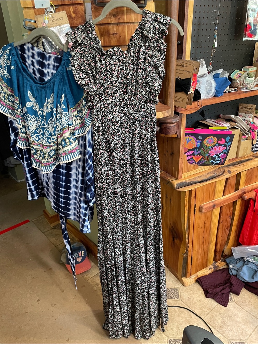 NATURAL LIFE Havana Nights Black Floral Ruffle-Tie Maxi Dress - Picture 16 of 17